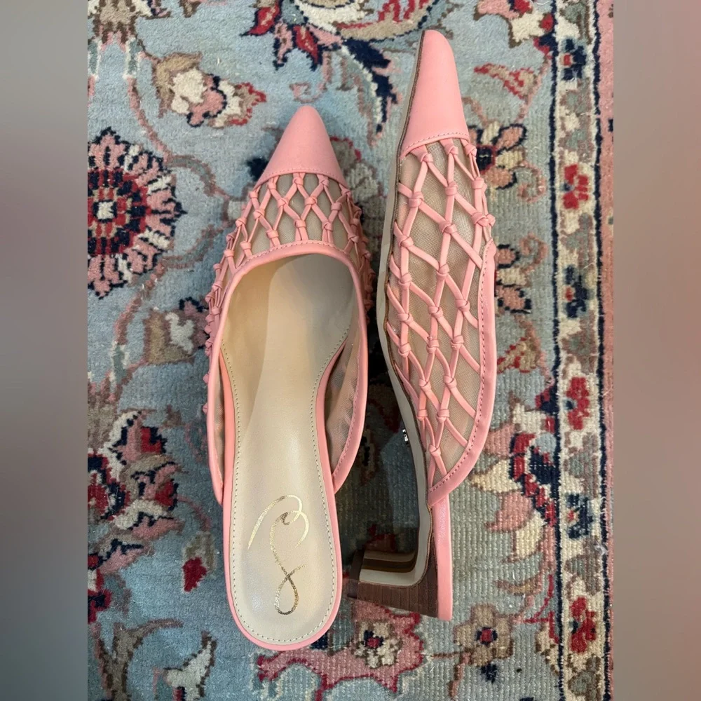 Never Worn! Sam Edelman - NWOT Blush Pink Snyder Mule Kitten Heels - Picture 6 of 9